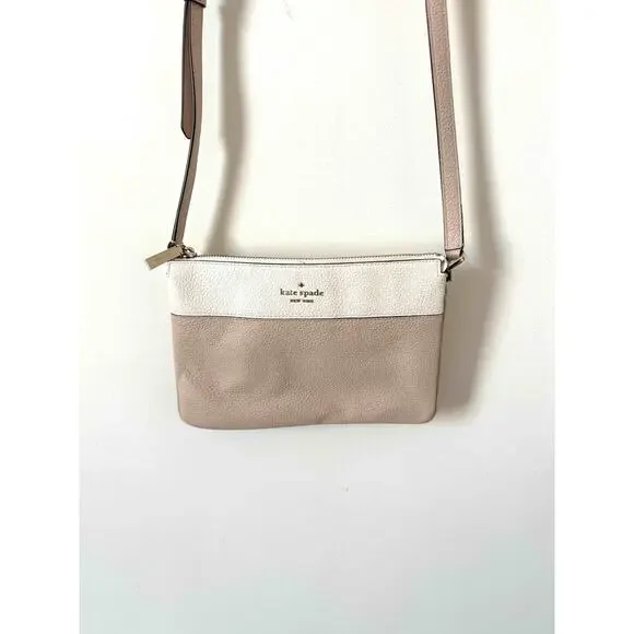 Kate Spade Soft Leather Shoulder Crossbody Purse Handbag Cream Pink 10"x7"x4" - Picture 6 of 9